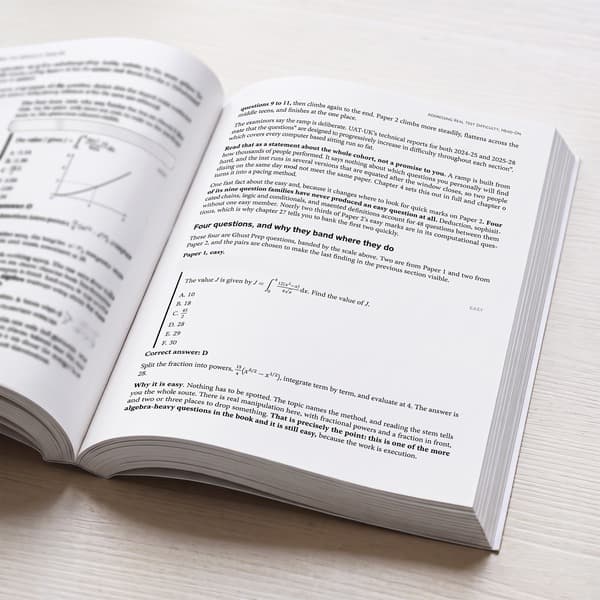 An open teaching chapter showing a worked question with its difficulty label